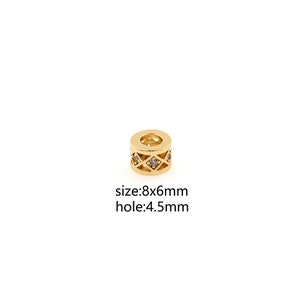 18K Gold Filled Barrel Spacer Beads,Cylindrical Spacer Beads,DIY Jewelry Making Supply