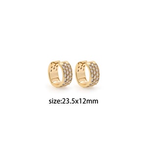 18K Gold Filled CZ Round Hoop Earrings,Dainty Hoop Earrings,Everyday Earrings,Handmade Earrings