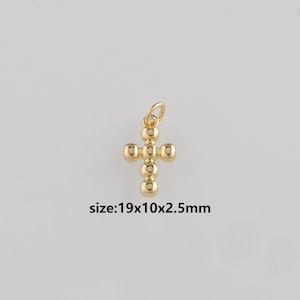 18K Gold Filled Cross Pendant,Dainty Cross Charm Earrings Necklace for DIY Jewelry Making Supply