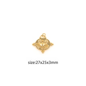 18K Gold Filled Cancer Pendant,Dainty Zodiac Charm Earrings Necklace for DIY Jewelry Making Supply