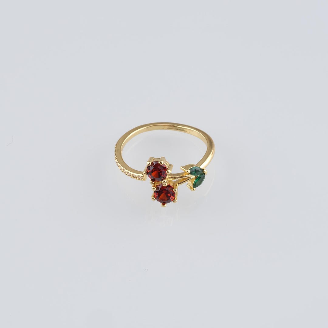 Cherry Rings 18K Gold Filled Cherry Ring,fruit Rings,everyday Rings,minimalist Ring ...