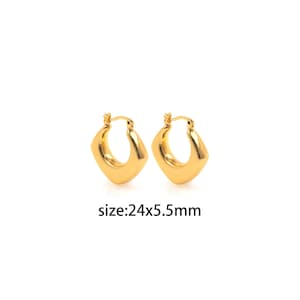 18K Gold Filled Thick Hoop Earrings,Dainty Hoop Earrings,Gold Hoop Earrings,Minimalist Earrings,Everyday Earrings