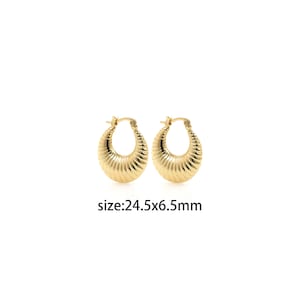 18K Gold Filled Chunky Hoop Earrings,Dainty Earrings,Gold Earrings,Minimalist Earrings,Everyday Earrings