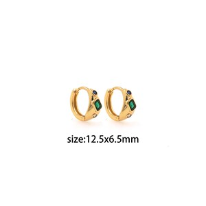 18K Gold Filled CZ Hoop Earrings,Everyday Hoops,Round Huggie Hoops,Minimalist Earrings