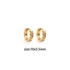 18K Gold Filled CZ Hoop Earrings,Dainty Hoop Earrings,Minimalist Earrings,Gold Hoop Earrings,Huggie Earrings