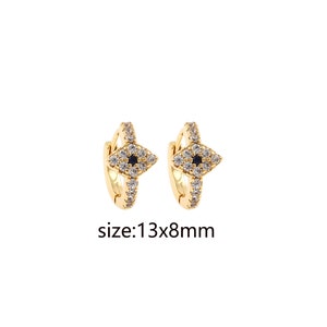 18K Gold Filled Evil Eye Earrings,Gold CZ Hoops,Dainty Evil Eye Hoops,Dainty Zirconia Earrings,Gold Hoops