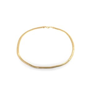 18K ゴールドフィルド スネークチェーンネックレス、上品なリンクチェーン、ヘリンボーンネックレス、ミニマリストネックレス、彼女へのギフト