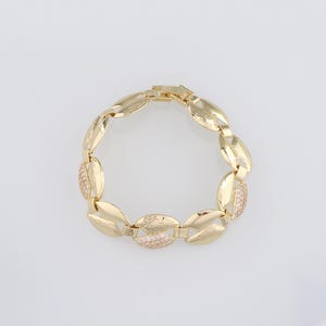 18K gold filled CZ schakelarmband-gouden schakelarmband-ovale schakelarmband-cadeau voor haar