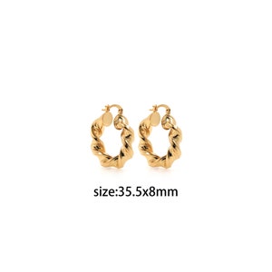 18K Gold Filled Twist Hoop Earrings,Dainty Earrings,Minimalist Earrings,Gold Hoop Earrings,Huggie Earrings