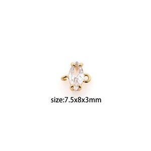 18K Gold Filled Oval Connector,Birthstone Charm,Crystal Oval Necklace Bracelet for DIY Jewelry Making Supply