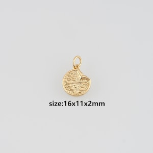 18K Gold Filled Mermaid Tail Pendant,Mermaid Tail Charm Earrings Necklace for DIY Jewelry Making Supply
