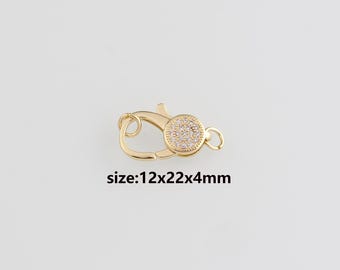 18K Gold Filled Lobster Clasp,Carabiner Clasp,Spring Buckle for DIY Jewelry Necklace Bracelet