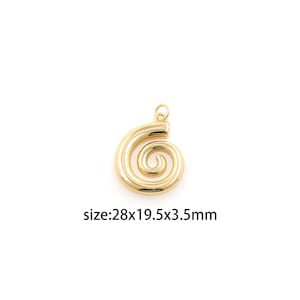 18K Gold Filled Conch Shell Pendant,Dainty Shell Charm Earrings Necklace for DIY Jewelry Making Supply