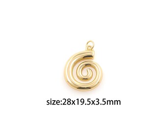18K Gold Filled Conch Shell Pendant,Dainty Shell Charm Earrings Necklace for DIY Jewelry Making Supply