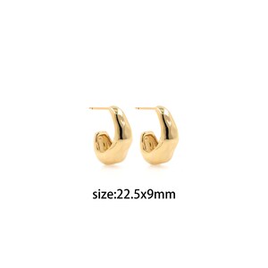 18K Gold Filled Geometric Stud Earrings,Dainty Hoops,Round Huggie Hoops,Minimalist Earrings