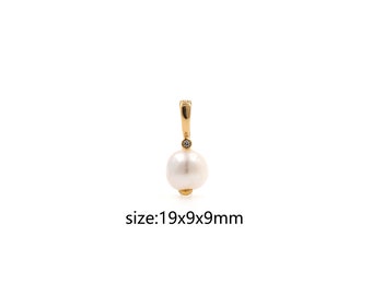 Colgante de perlas relleno de oro de 18 quilates, collar de pendientes con dijes de perlas delicadas para suministro de joyería DIY