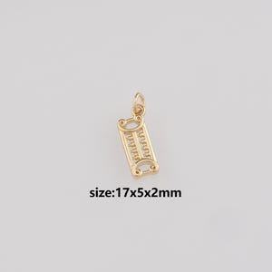 18K Gold Filled Abacus Pendant,Dainty Abacus Charm Earrings Necklace for DIY Jewelry Making Supply