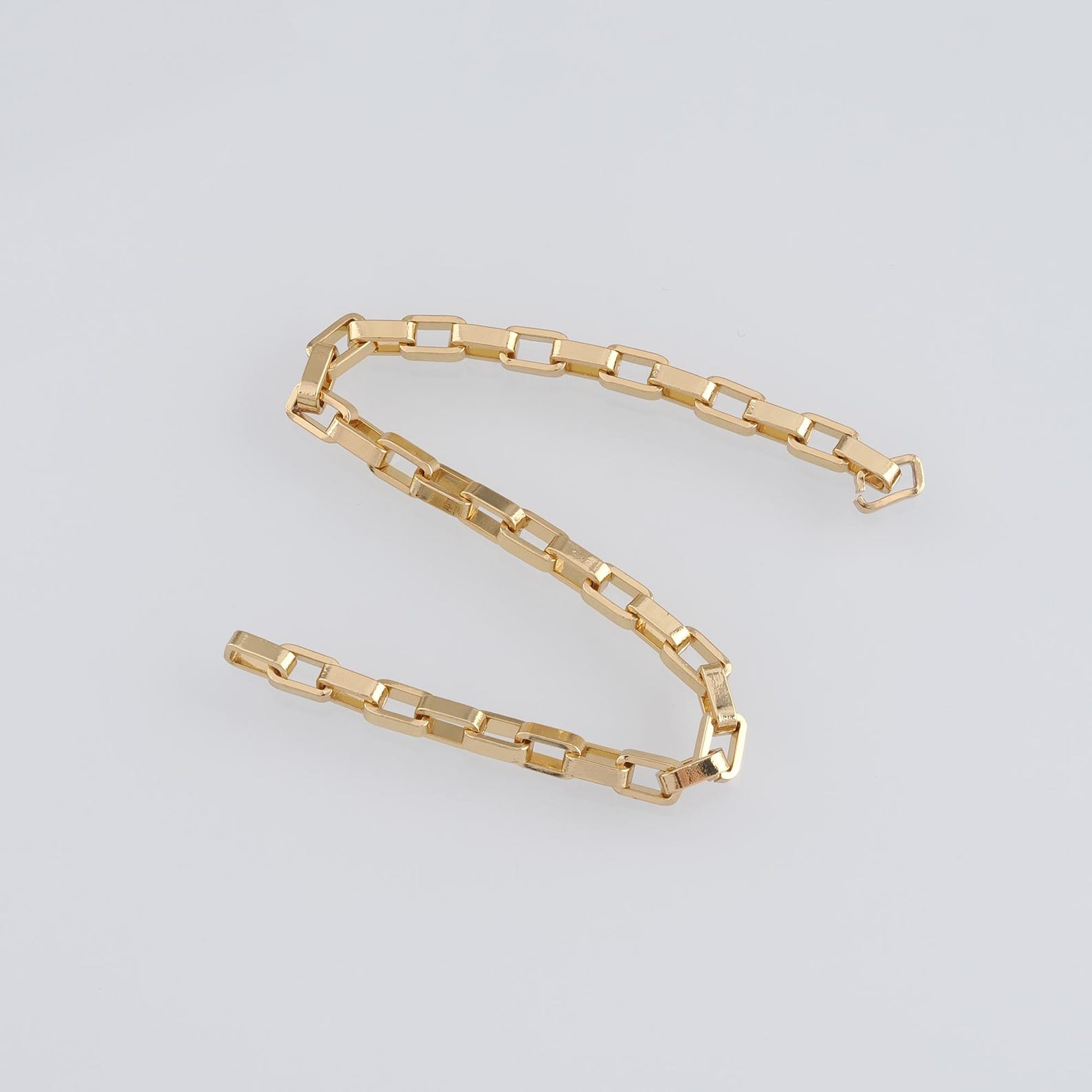 18K Gold Filled Rectangle Link Necklace,thin Rectangle Chain,minimalist ...
