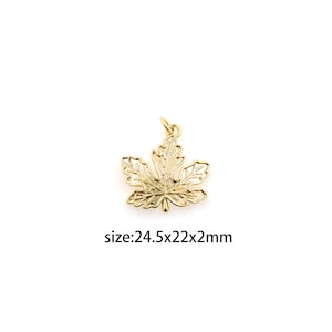 18K Gold gefüllter Ahornblatt-Anhänger, zierliche Blatt-Charme-Ohrring-Halskette für die DIY-Schmuckherstellung Versorgung
