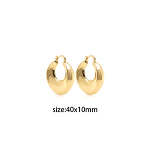 18K Gold Filled Thick Hoop Earrings,Dainty Earrings,Gold Earrings,Minimalist Earrings,Everyday Earrings