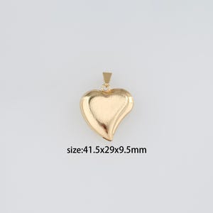 18K Gold Filled Heart Pendant,Heart Charm Earrings Necklace for DIY Jewelry Making Supply