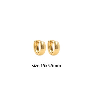 18K Gold Filled Wide Hoops Earrings,Dainty Hoops,Gold Huggies Hoops,Minimalist Earrings,Gift for Her