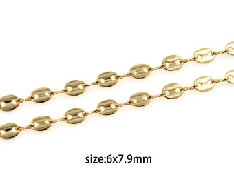 18K Gold Filled Anchor Chain Necklace,Dainty Mariner Link Chain Necklace for Women DIY Jewelry Making Supply