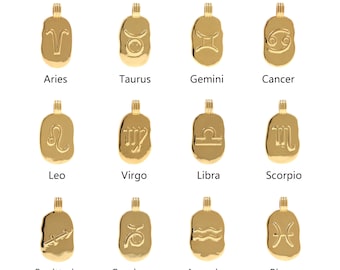 18K Gold Filled Constellation Pendant,Dainty Zodiac Charm Earrings Necklace for DIY Jewelry Making Supply