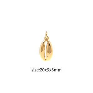 18K guldfyllt kauri snäckskal hänge, snäckskal charm örhängen halsband för DIY smyckestillverkning leverans