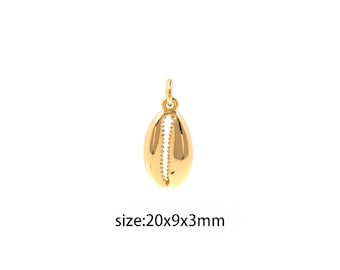 18 kt gold filled kauri-schelphanger, schelp bedel oorbellen ketting voor het maken van doe-het-zelf sieraden