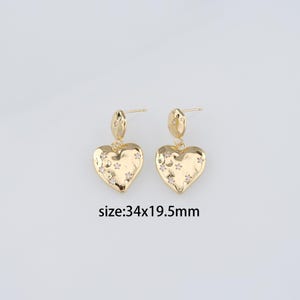 18K Gold Filled Heart Stud Earrings,Dainty Earrings,Minimalist Earrings,Gift for Wife