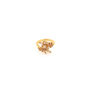 18K Gold Filled CZ Leaf Rings,Leaf Ring,Stackable Ring,Adjustable Ring,Dainty Ring,Open Ring