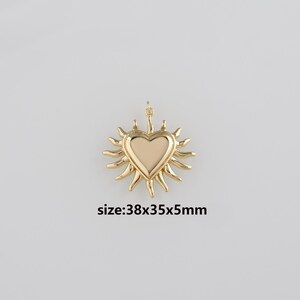 18K Gold Filled Heart Pendant,Dainty Heart Charm Earrings Necklace for DIY Jewelry Making Supply