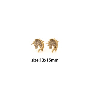 18K Gold Filled Unicorn Stud Earrings,Dainty Earrings,Minimalist Earrings,Gold Hoop Earrings,Huggie Earrings