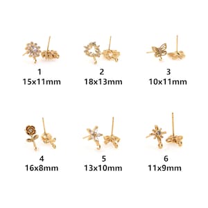 Orecchini di fiori riempiti in oro 18 carati, orecchini a foglia, orecchini a farfalla, orecchini delicati, orecchini minimalisti, orecchini di tutti i giorni