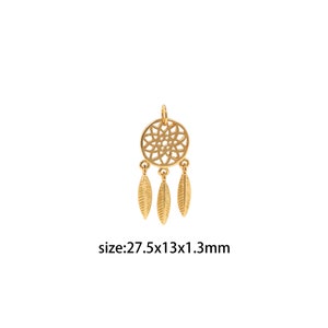Ciondolo acchiappasogni riempito in oro 18 carati, collana con orecchini con ciondoli delicati acchiappasogni per la fornitura di gioielli fai-da-te