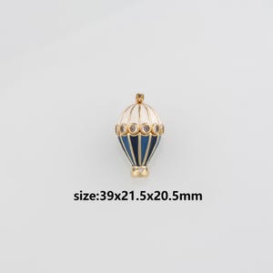 18K Gold Filled Hot Air Balloon Pendant,Enamel Hot Air Balloon Charm Earrings Necklace for DIY Jewelry Making Supply