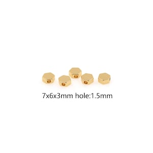 5Pcs 18K Gold Filled Hexagon Spacer Beads,Dainty Hexagon Spacer Beads,DIY Jewelry Making Supply