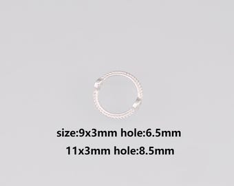 50Pcs Silver Circle Bead Frames,Round Bead Frame,Necklace And Bracelet Making,DIY Jewelry Supply