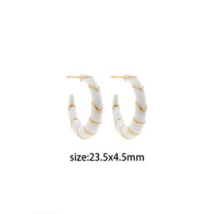 18K Gold Filled Round Earrings,Dainty Multi Color Enamel Earrings,Minimalist Enamel Earrings,Gold Hoop Earrings,Huggie Earrings