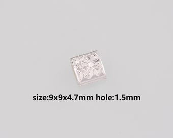 ブラッシュドスターリングシルバースクエアスペーサービーズ 4mm (25個 