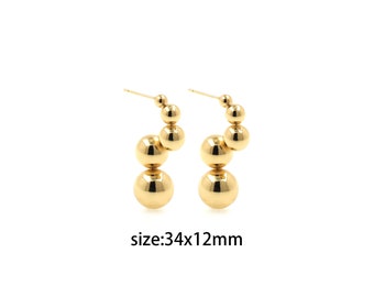 18K Gold Filled Ball Stud Earrings,Dainty Hoops,Gold Huggies Hoops,Minimalist Earrings,Gift for Her