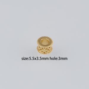 20Pcs 18K Gold Filled Barrel Spacer Beads,CZ Micro Pave Barrel Spacer Beads,DIY Jewelry Making Supply