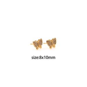 18K Gold Filled Butterfly Stud Earrings,Dainty Insect Earrings,Minimalist Earrings,Gold Hoop Earrings,Huggie Earrings
