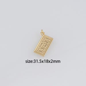 18K Gold Filled Dollar Pendant,Dainty Money Charm Earrings Necklace for DIY Jewelry Making Supply