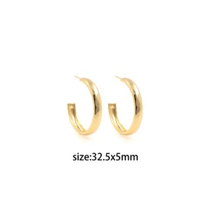 18K Gold Filled Thick Hoop Stud Earrings,Dainty Earrings,Gold Earrings,Minimalist Earrings,Everyday Earrings