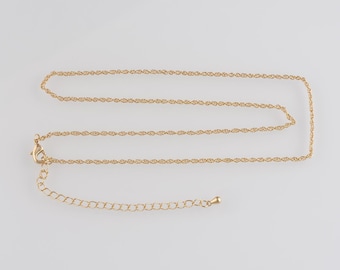 16インチ/18インチ 0.76 mm 14Kゴールドフィルド 細ツイストチェーン