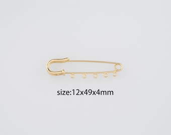 18K Gold Filled Safety Pin Pendant,Dainty Safety Pin Charm Earrings Necklace for DIY Jewelry Making Supply