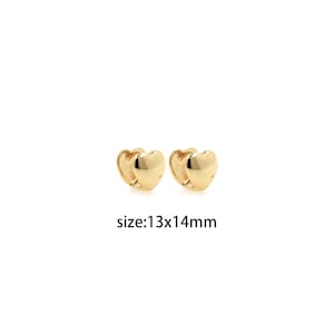 18K Gold Filled Heart Hoop Earrings,Dainty Earrings,Gold Hoops,Dainty Hoops Huggie