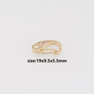 18K Gold Filled Snap Buckle,CZ Micro Pave Oval Snap Buckle Clasp Lock for DIY Jewelry Necklace Bracelet
